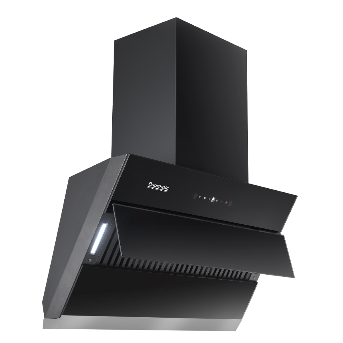 Baumatic BESC930BGL 90厘米 1400m3/hr 傾斜煙囪式抽油煙機 (黑色玻璃) (一體式油杯+智能手掃開關設計+電熱除油清洗)